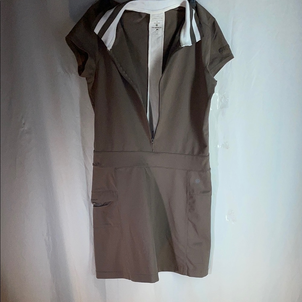 Athleta Brown Dress with White Accents
